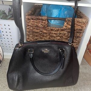 Black leather coach bag